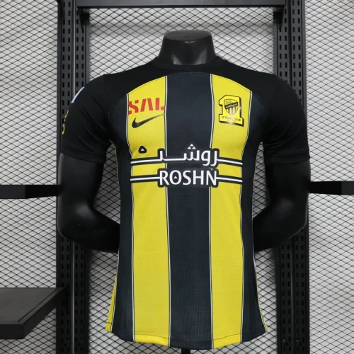 2023-24 Ittihad Home Players Edition soccer jerseys   (The player version is more slim fit, it is recommended to buy one size larger)