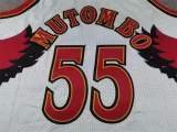 Atlanta Hawks No. 55 Mutombo (Retro White)