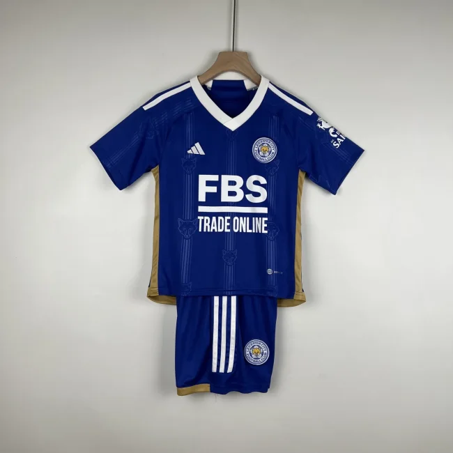 2023-24 Leicester City home kids kit