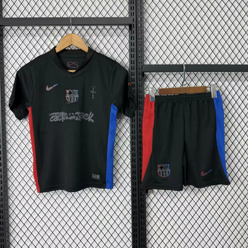 2024-25 Barcelona Black Travis Scott Edition Kids Kit