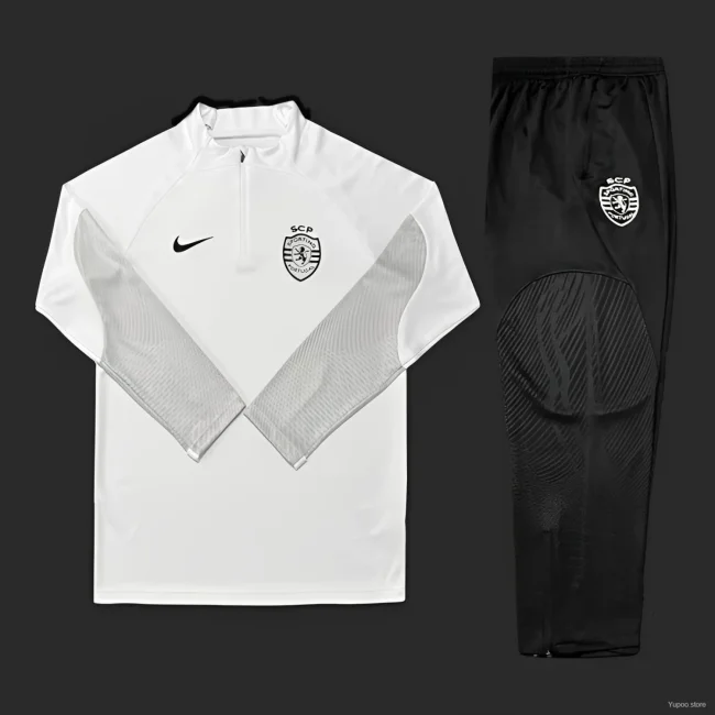 2023-24 Sporting Lisbon Grey Half Zipper Jacket+Pants