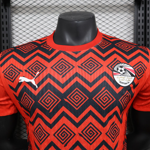 2025 Egypt red pre-match player version jersey (The player version is more slim fit, it is recommended to buy one size larger)