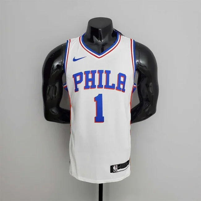 76ers Harden #1 V-Neck White