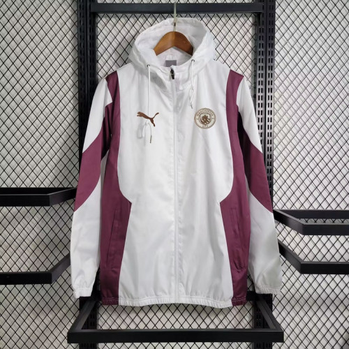 2024-25  Manchester City white and red windbreaker