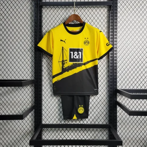 Dortmund 2023-24 home kids Soccer jersey