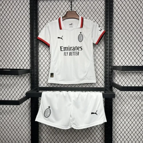 2024-25 AC Milan Away white kids kit