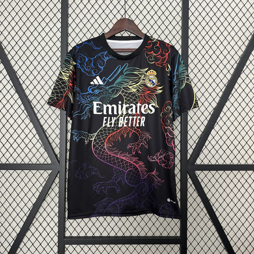 2024-25 Real Madrid black colorful dragon jersey