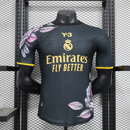 2024-25 Real Madrid  Y3 black and gold player version jersey(The player version is more slim fit, it is recommended to buy one size larger)