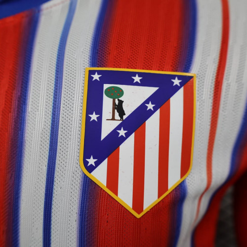 2024-25 Atletico Madridhome player version long sleeve jersey(The player version is more slim fit, it is recommended to buy one size larger)