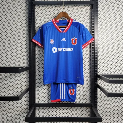 2023-24 University of Chile home kids kit soccer jerseys
