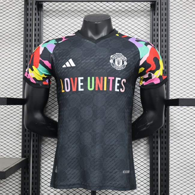 2023-24 Manchester United pre-match player version jersey(The player version is more slim fit, it is recommended to buy one size larger)