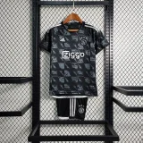 Ajax 202324 Black 2 away kids soccer jerseys