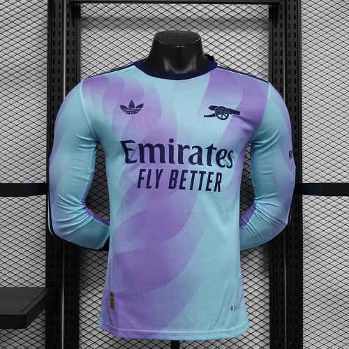 2024-25 Arsenal  Third away long sleeve player version jersey(The player version is more slim fit, it is recommended to buy one size larger)