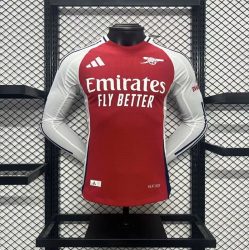 2024-25 Arsenal  home long sleeve player version jersey(The player version is more slim fit, it is recommended to buy one size larger)