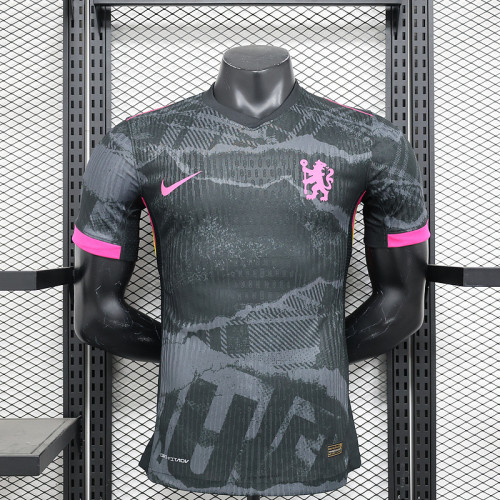2024-25 Chelsea third away black player version jersey(The player version is more slim fit, it is recommended to buy one size larger)