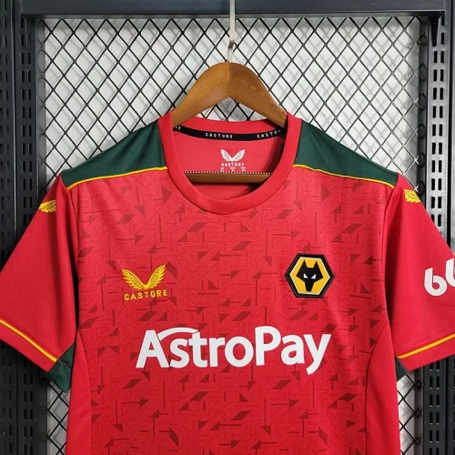 Wolves Red 2023-24 soccer jerseys