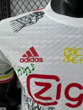 2025-26 Ajax white special version soccer jersey size   (The player version is more slim fit, it is recommended to buy one size larger)