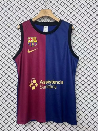 2024-25 Barcelona  Blue and Red Basketball Jersey