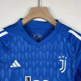 2023-24 Juventus blue goalkeeper kid kit