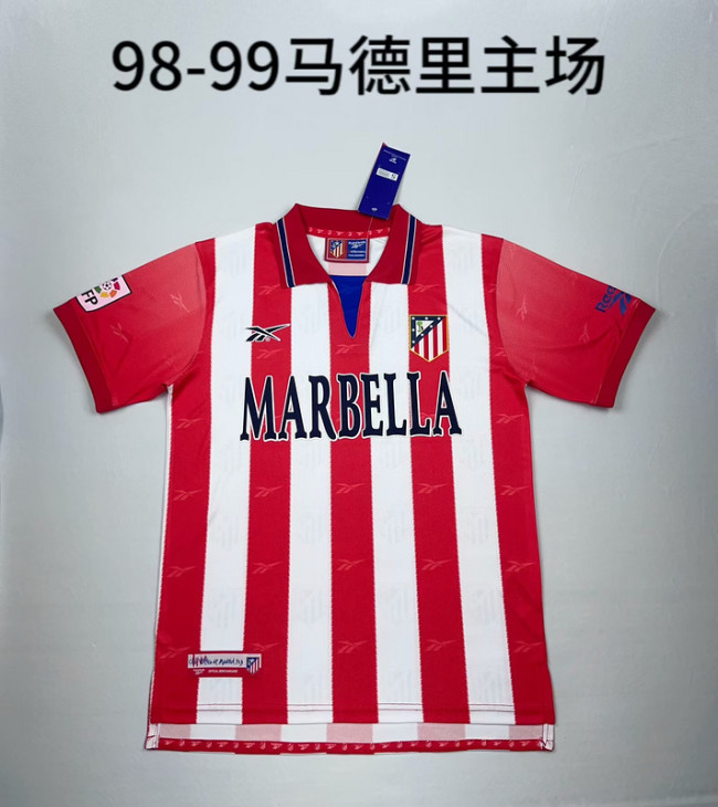 1998-99 Atletico Madrid  Home Retro Jersey