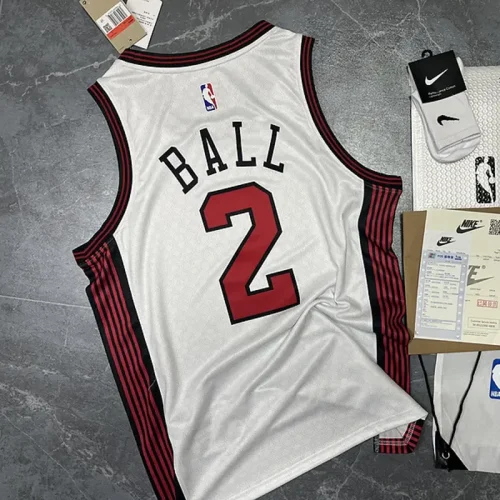 2023 Bulls White City Edition No. 2 Ball NBA Jersey