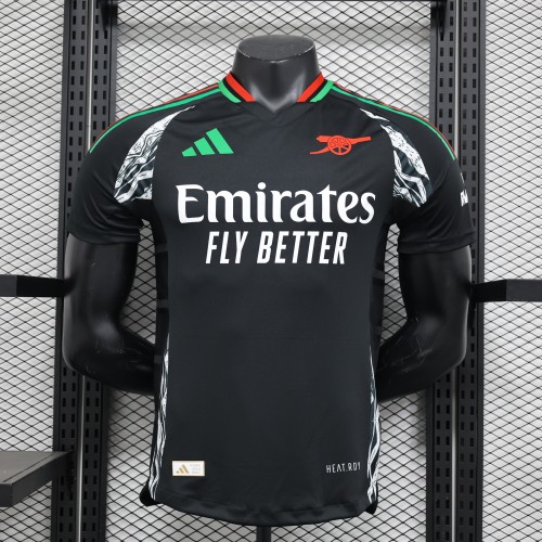 2024-25 Arsenal  away black player version jersey(The player version is more slim fit, it is recommended to buy one size larger)