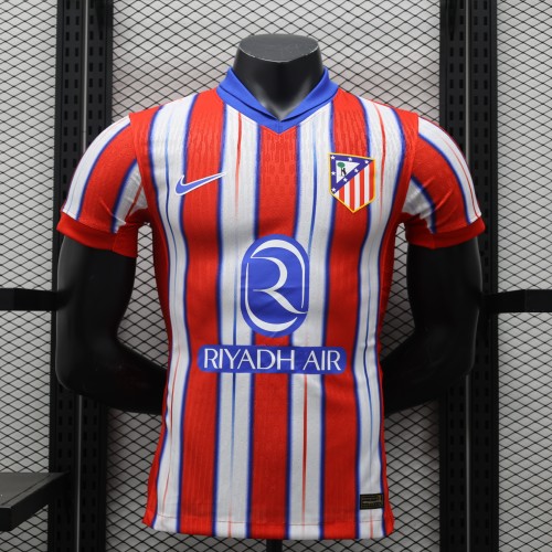 2024-25 Atletico Madrid home player version jersey(The player version is more slim fit, it is recommended to buy one size larger)