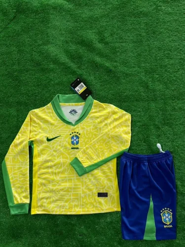 brazil 2024 kids kit long sleeve