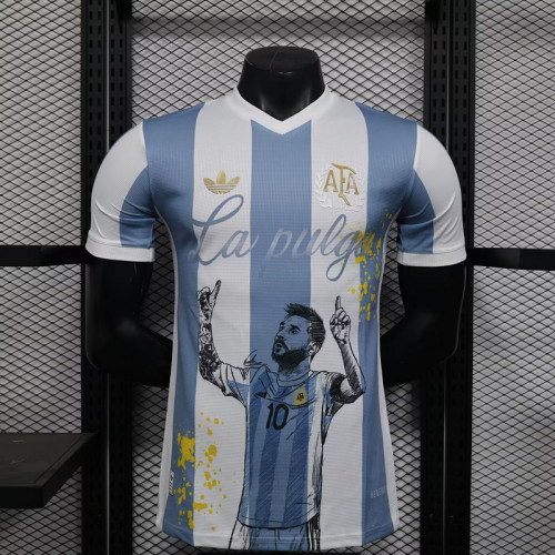 2025-26 Argentina 50th MESSI Special Player version jersey    (The player version is more slim fit, it is recommended to buy one size larger)