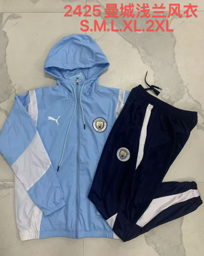 2024-25 .Manchester City  Light Blue windbreaker suit