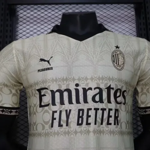 2023-24 AC Milan x PLEASURES Forth Player Version White(The player version is more slim fit, it is recommended to buy one size larger)