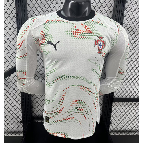 2025-26 Portugal away player version long sleeve jersey   (The player version is more slim fit, it is recommended to buy one size larger)