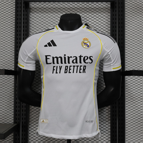 2025-26 Real Madrid home player version jersey   (The player version is more slim fit, it is recommended to buy one size larger)