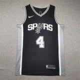 Spurs Black No. 4 De'Aaron Fox