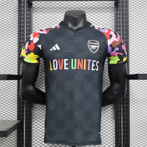 2023-24 Arsenal  & LOVE black player version jersey(The player version is more slim fit, it is recommended to buy one size larger)