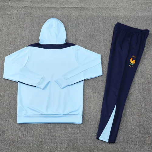 france 2024-25 sky blue hooded training suit