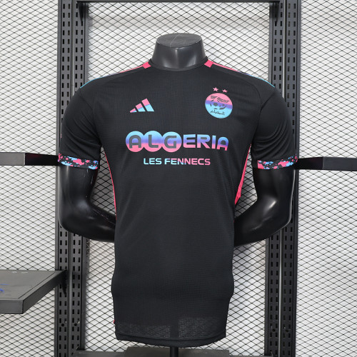 2025-26 Algeria special version black pink Player Version soccer jersey(The player version is more slim fit, it is recommended to buy one size larger)