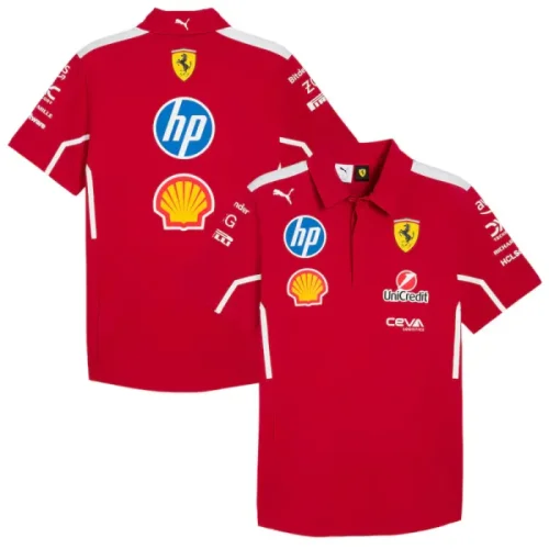 2025 Ferrari red POLO neck F1