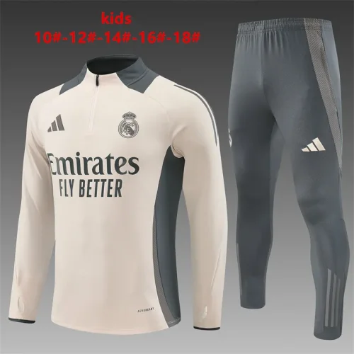 2024-25 Real Madrid Half Zip Apricot Kit (kids)