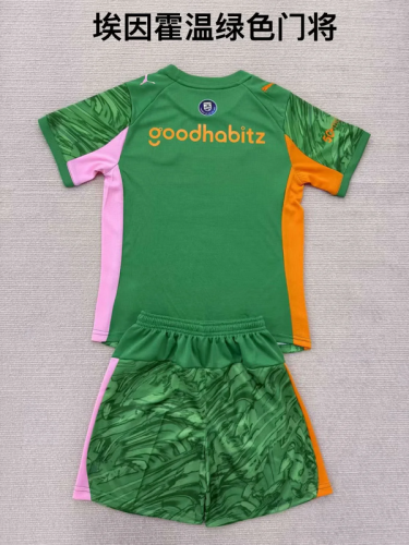 2025-26 Eindhoven.PSVeindhoven   green goalkeeper kid kit