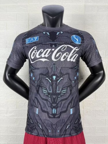 2025-26 Napoli gray Coca Cola Player version jersey   (The player version is more slim fit, it is recommended to buy one size larger)