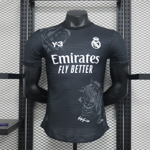 2024-25 Real Madrid black Y3 Rose player version jersey(The player version is more slim fit, it is recommended to buy one size larger)