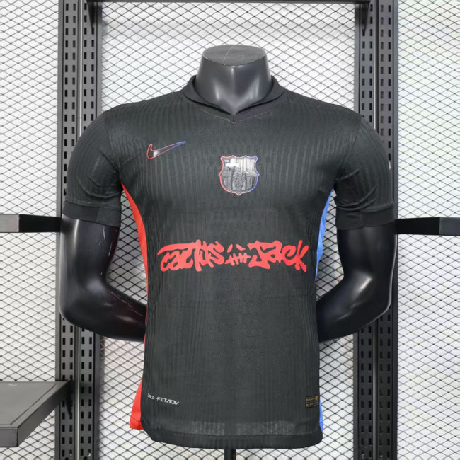 2025-26 Barcelona Travis Scott Away Player version jersey   (The player version is more slim fit, it is recommended to buy one size larger)