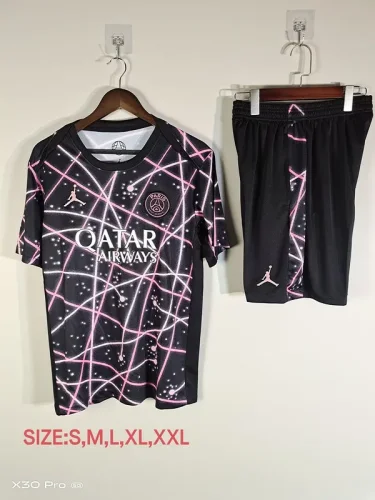 2025-26 paris saint germain black and pink training suit