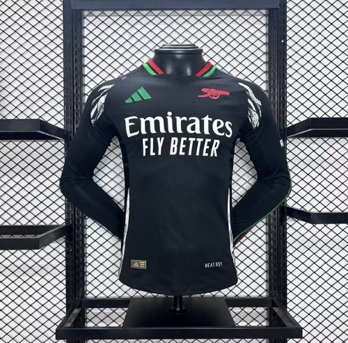 2024-25 Arsenal  away long sleeve player version jersey(The player version is more slim fit, it is recommended to buy one size larger)