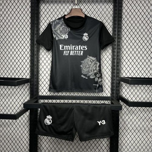 2024-25 Real Madrid  Y3 Rose Special Edition black Kids Kit