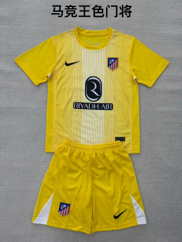 2025-26 Atletico Madrid  yellow goalkeeper kid kit