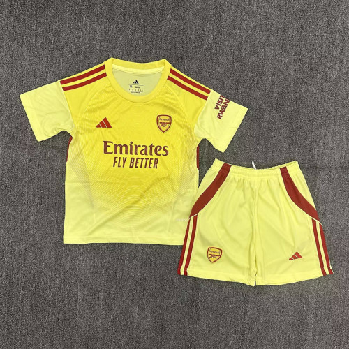 2025-26 Arsenal yellow goalkeeper kid kit