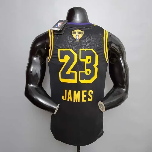 New James #23 Lakers black NBA Jersey