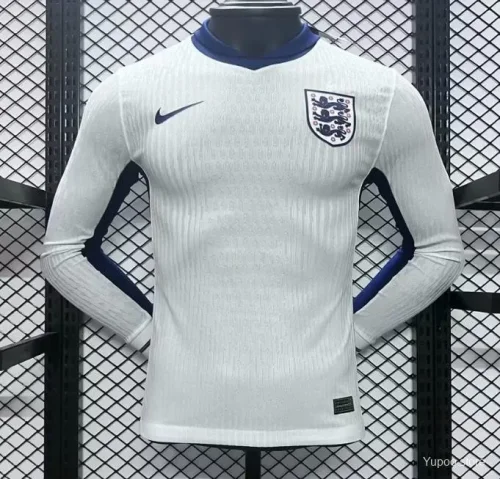 2024 England Player Version Home Long Sleeve Jersey (The player version is more slim fit, it is recommended to buy one size larger)